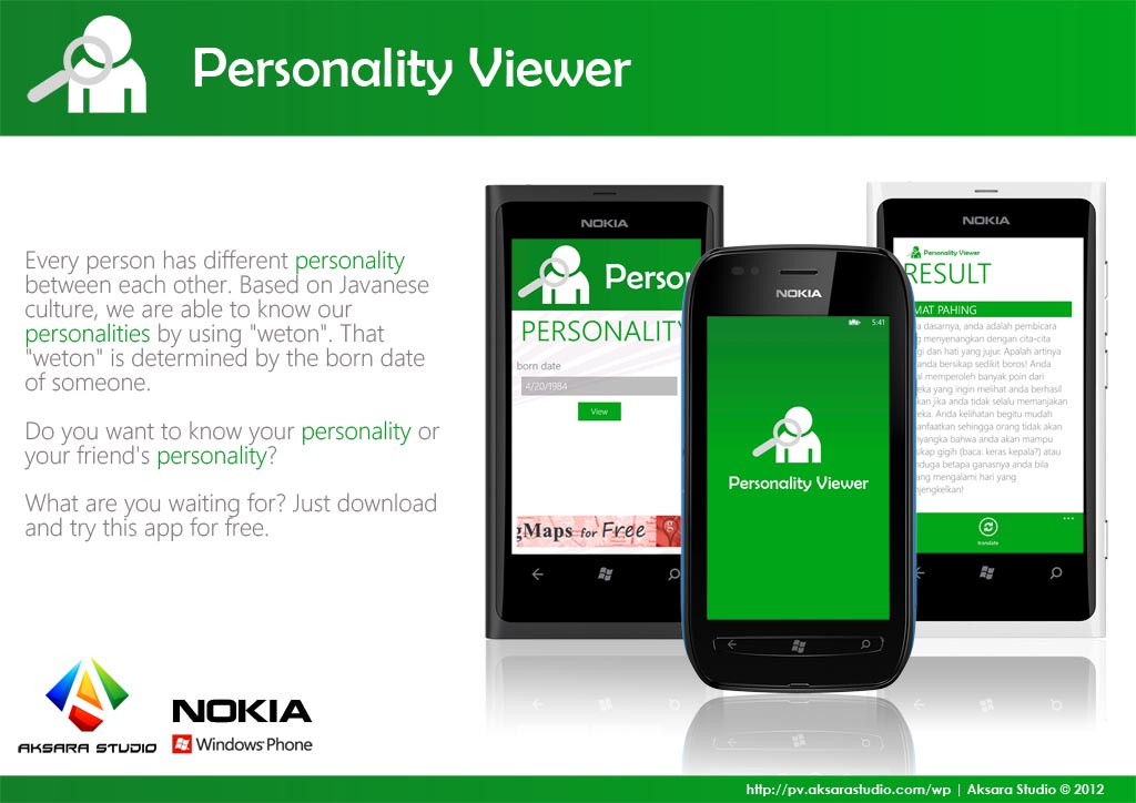 Personality Viewer for Windows Phone Brochure